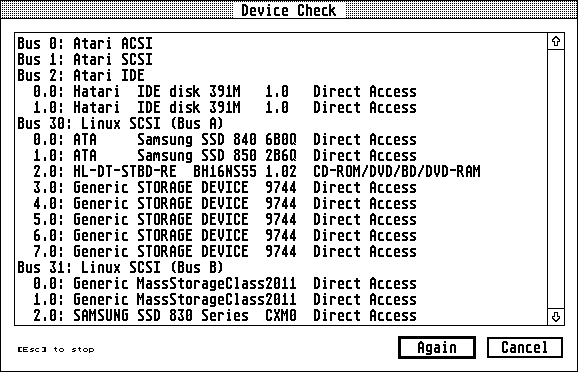 Device check with SCSI Driver